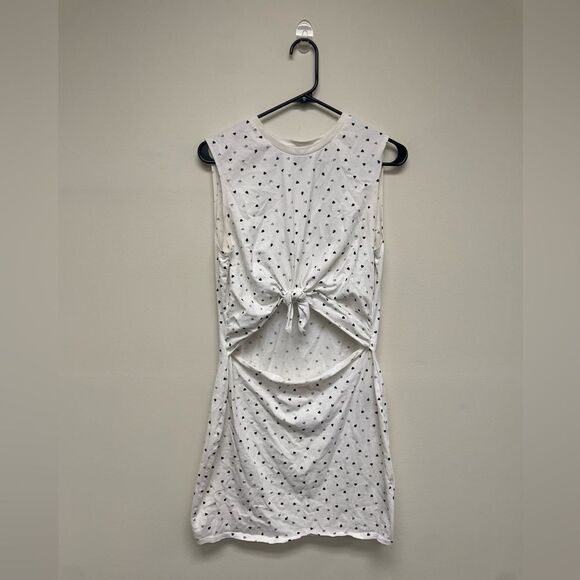 Volcom Women's White Last Drink Cutout Pullover Tie Waist Minidress Size L - Picture 2 of 7